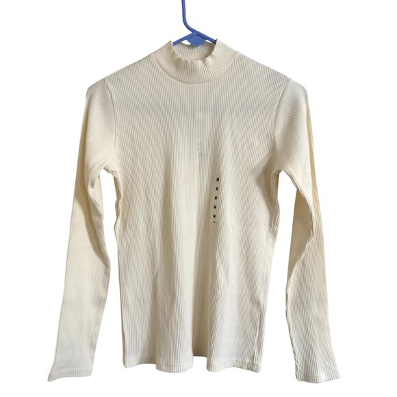 NWT Uniqlo Ribbed High Neck Long-Sleeve T-Shirt - Picture 2 of 6